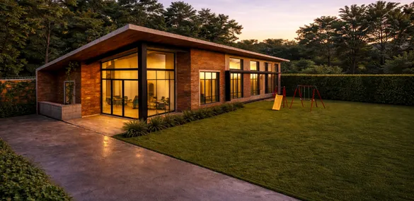 Render of a modern tropical-style early childhood development centre